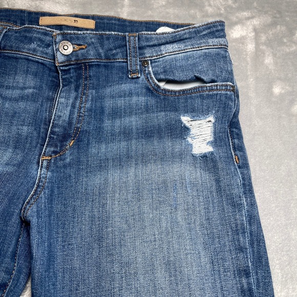 JOE'S JEANS Women's Size 30 Blue Distressed Skinny Jeans with Raw Hem - Picture 4 of 10